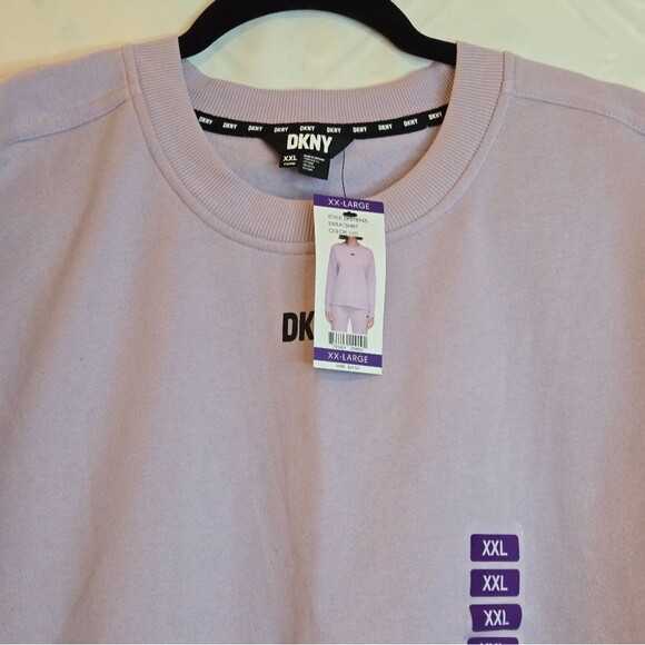 DKNY Women's Soft Cotton Cozy Comfy Fleece Sweatshirt Lavender NWT XXL - Picture 3 of 11